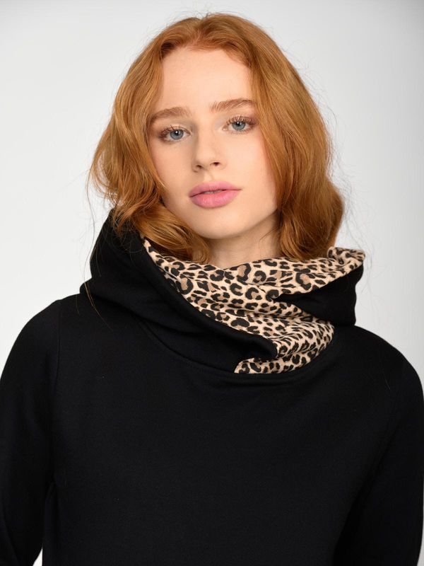 Nastrovje Potsdam Pussy Deluxe Special Leo Shawl Hoodie Damen Kapuzenpullover schwarz/allover Fabrikladen