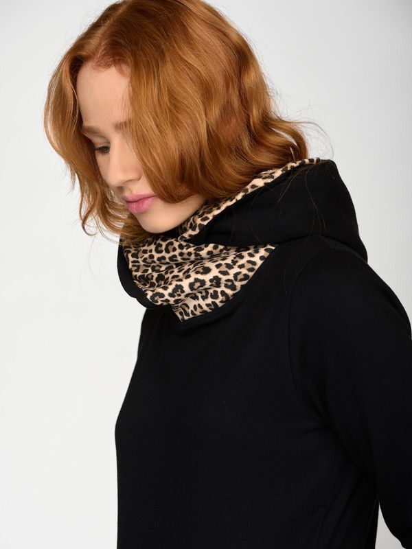 Nastrovje Potsdam Pussy Deluxe Special Leo Shawl Hoodie Damen Kapuzenpullover schwarz/allover Fabrikladen
