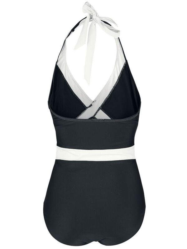 Nastrovje Potsdam Pussy Deluxe Criss Cross Damen Badeanzug schwarz/weiß Rabatte dieses Monats