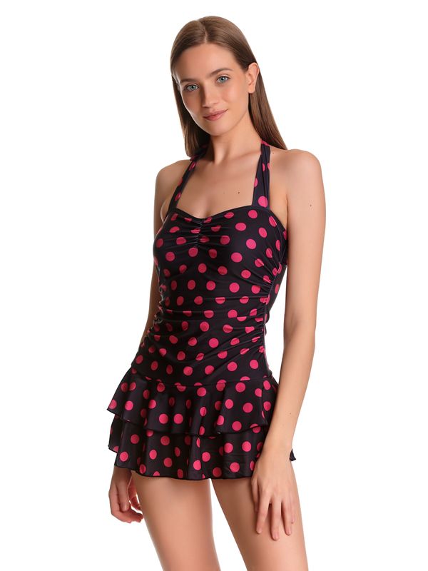 Nastrovje Potsdam Pussy Deluxe Classic Pink Dotties Damen Badeanzug schwarz allover Online