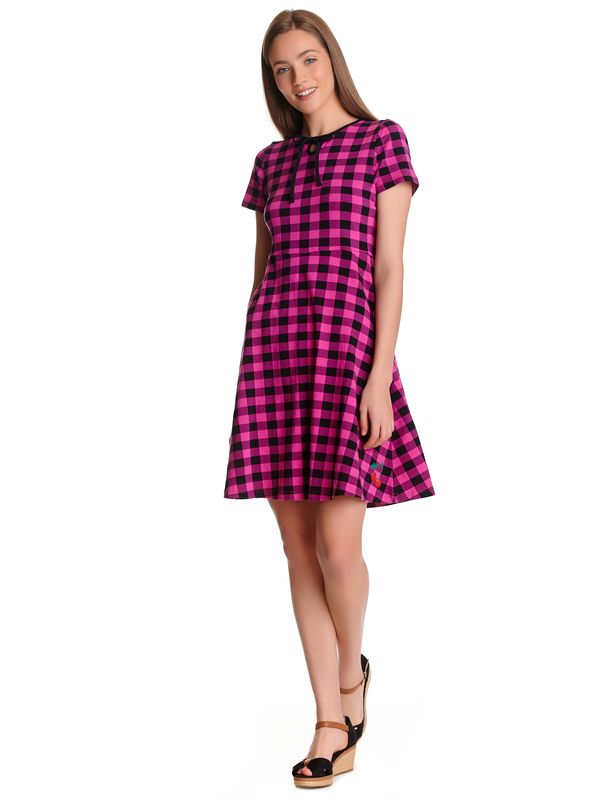 Nastrovje Potsdam Pussy Deluxe Back to 1955 pink checkered Damen A-Linien-Kleid pink allover Outlet
