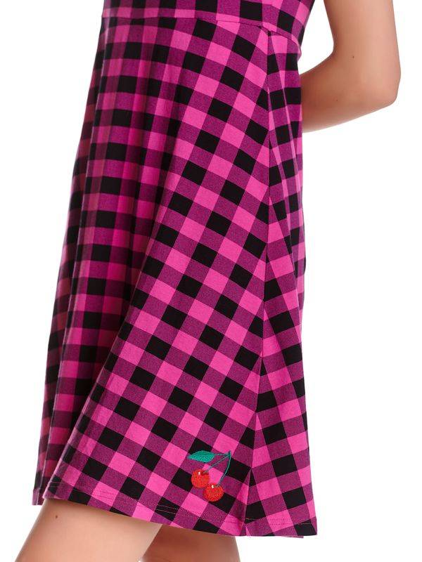 Nastrovje Potsdam Pussy Deluxe Back to 1955 pink checkered Damen A-Linien-Kleid pink allover Outlet