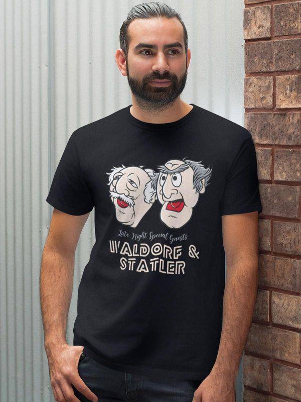 Nastrovje Potsdam The Muppets Late Night Waldorf & Statler Herren T-Shirt schwarz Kostenloser Versand