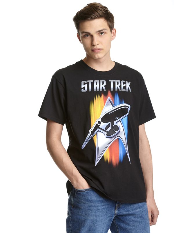 Nastrovje Potsdam Star Trek Shining Badge Herren T-Shirt schwarz Rabatt