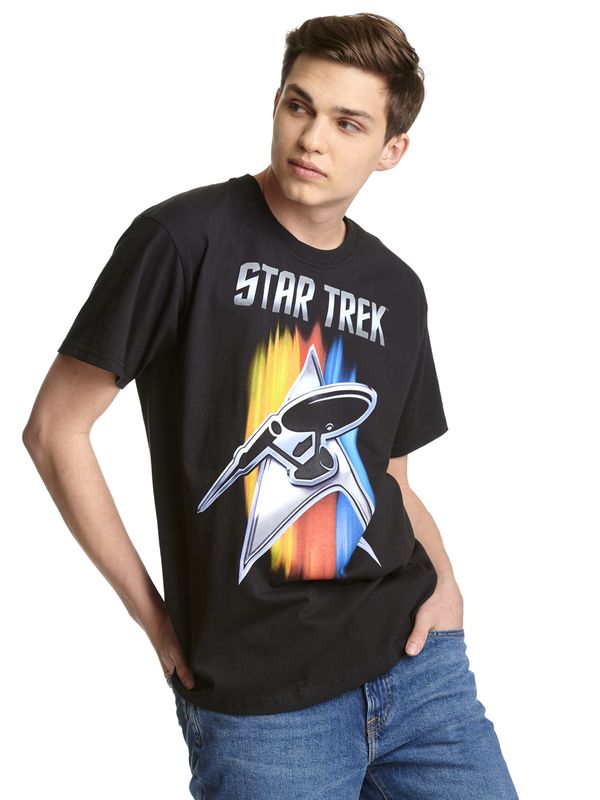 Nastrovje Potsdam Star Trek Shining Badge Herren T-Shirt schwarz Rabatt