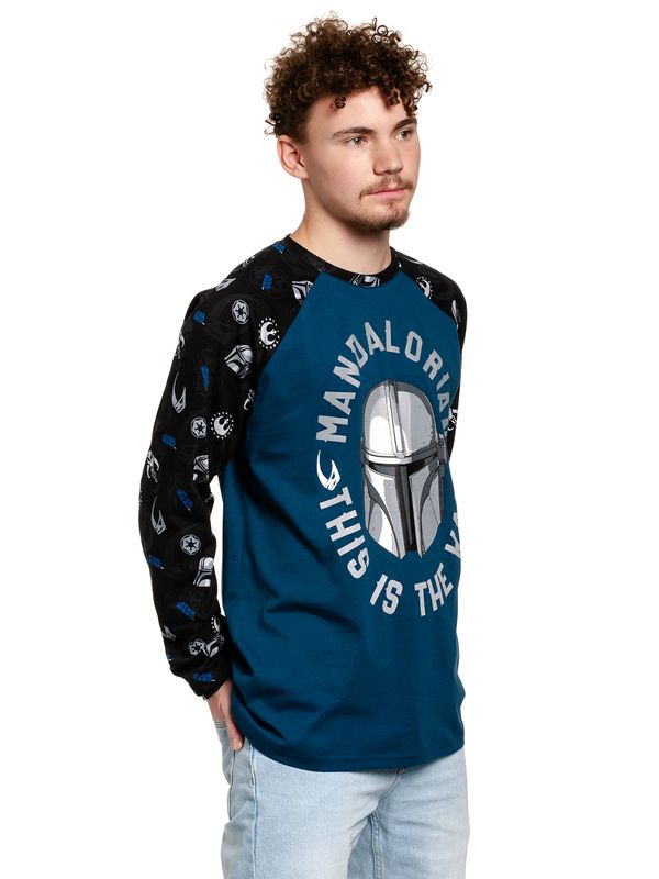 Nastrovje Potsdam The Mandalorian The Way Herren Langarmshirt schwarz/blau Exklusivangebot