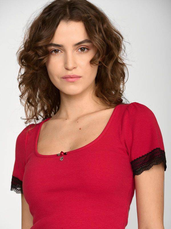 Nastrovje Potsdam Vive Maria Sweet Cropped Shirt Damen T-Shirt rot Vatertagsangebot