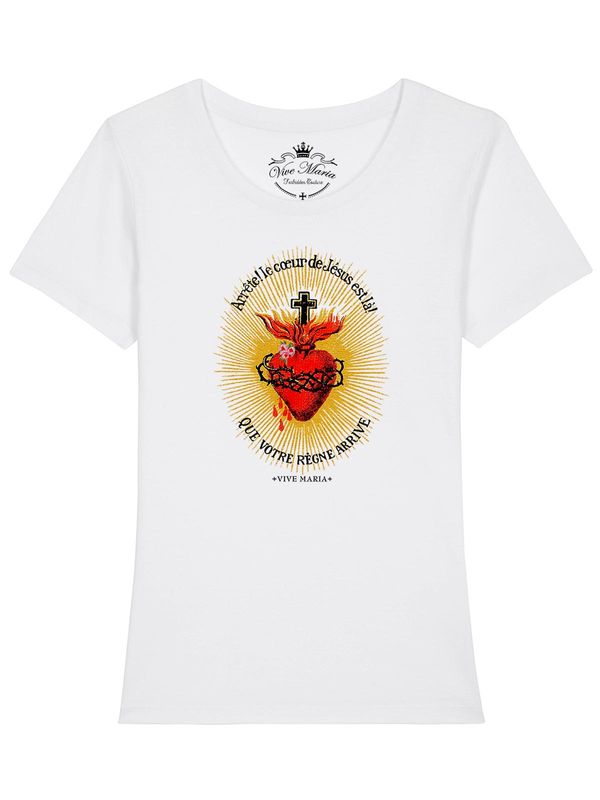 Nastrovje Potsdam Vive Maria Burning Heart Damen T-Shirt weiss Heißer Verkauf