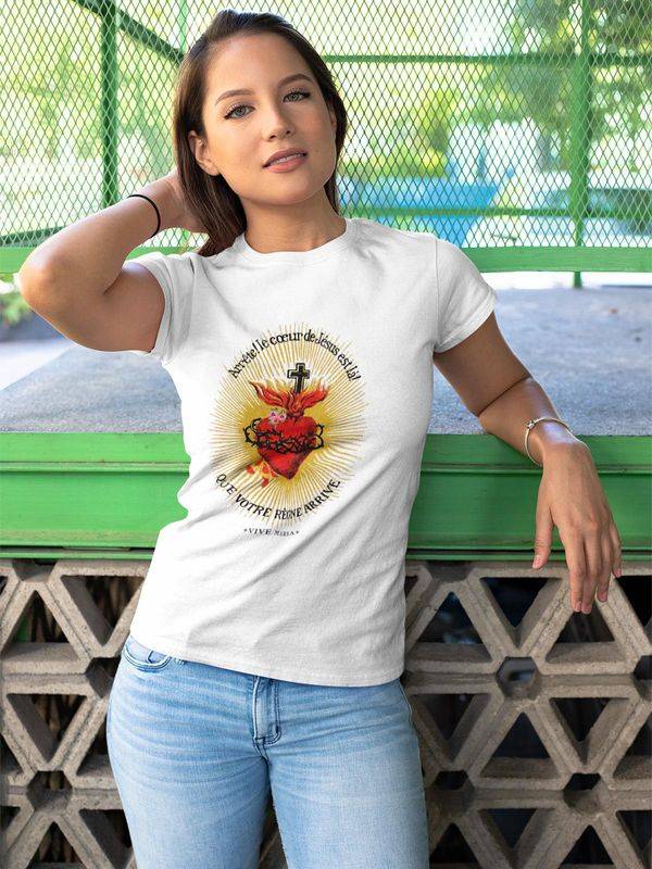 Nastrovje Potsdam Vive Maria Burning Heart Damen T-Shirt weiss Heißer Verkauf