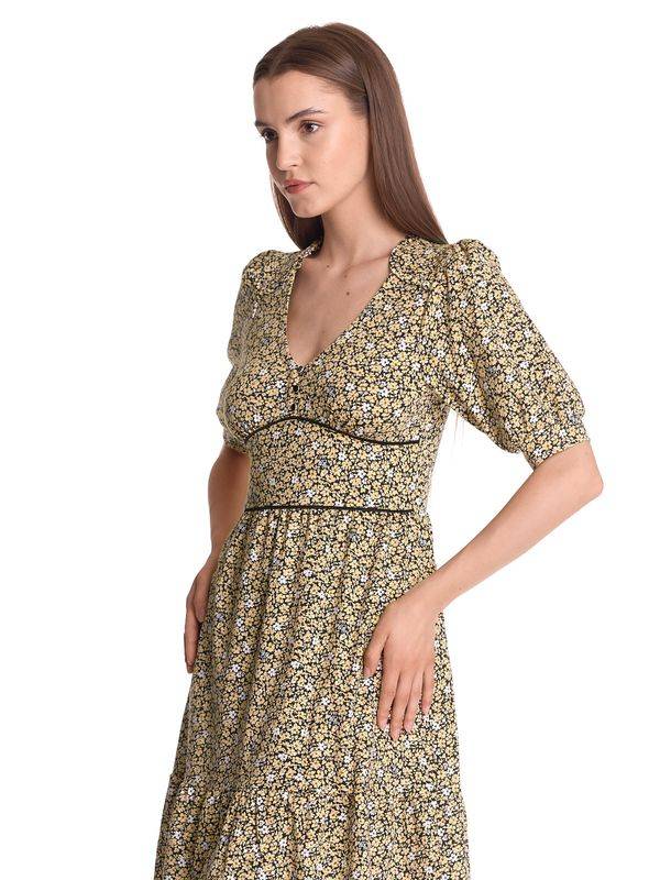 Nastrovje Potsdam Vive Maria Golden Flower Damen A-Linien-Kleid dunkelgelb allover Saisonale Angebote