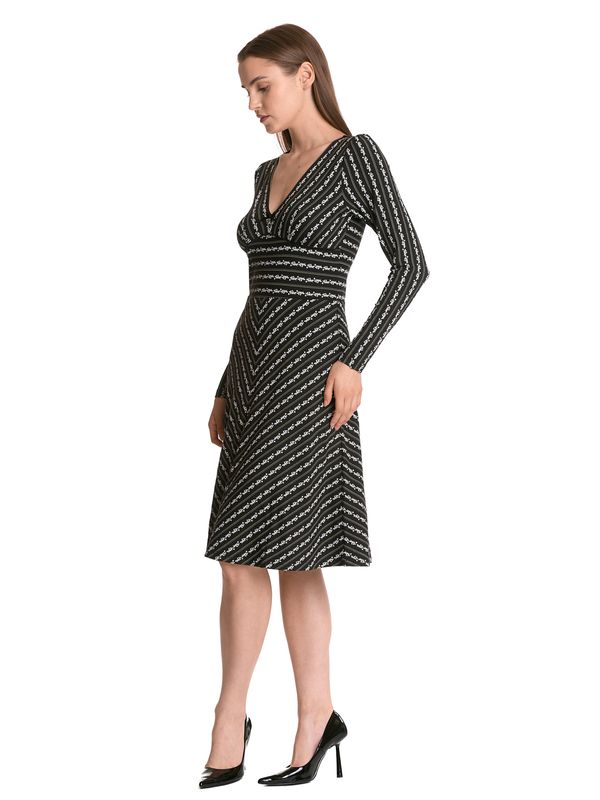 Nastrovje Potsdam Vive Maria Dandy Stripes Damen A-Linien-Kleid schwarz allover Räumungsverkauf