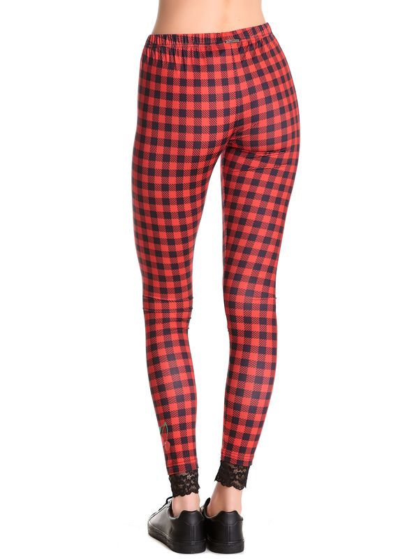 Nastrovje Potsdam Pussy Deluxe Red Checkered Damen Leggings rot allover Wochenangebot