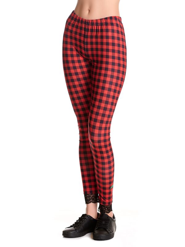 Nastrovje Potsdam Pussy Deluxe Red Checkered Damen Leggings rot allover Wochenangebot