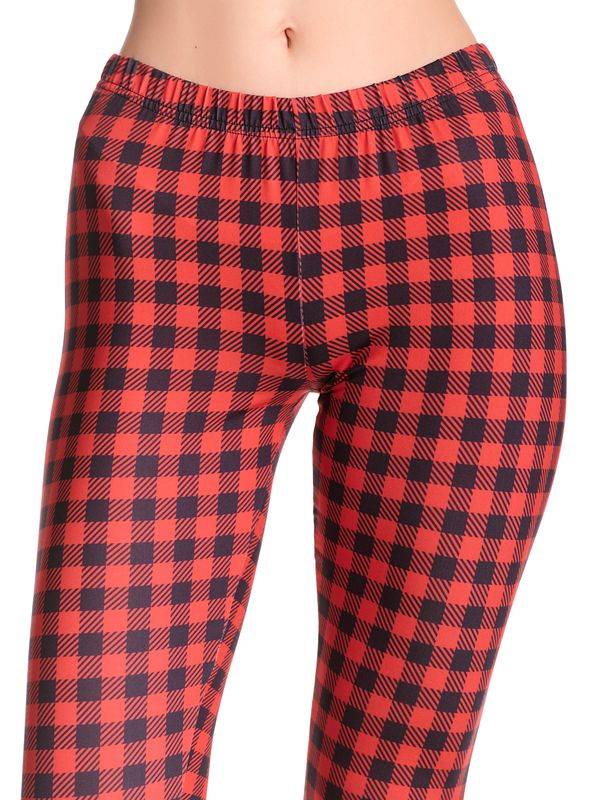 Nastrovje Potsdam Pussy Deluxe Red Checkered Damen Leggings rot allover Wochenangebot
