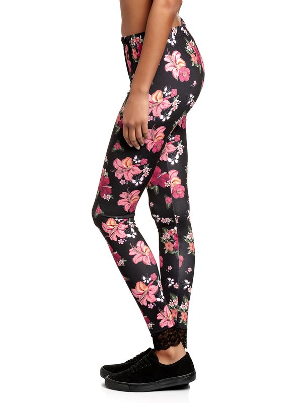 Nastrovje Potsdam Pussy Deluxe Hawaii Damen Leggings schwarz allover Kostenlose Rückgabe
