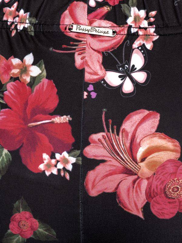 Nastrovje Potsdam Pussy Deluxe Hawaii Damen Leggings schwarz allover Kostenlose Rückgabe