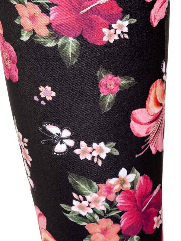 Nastrovje Potsdam Pussy Deluxe Hawaii Damen Leggings schwarz allover Kostenlose Rückgabe