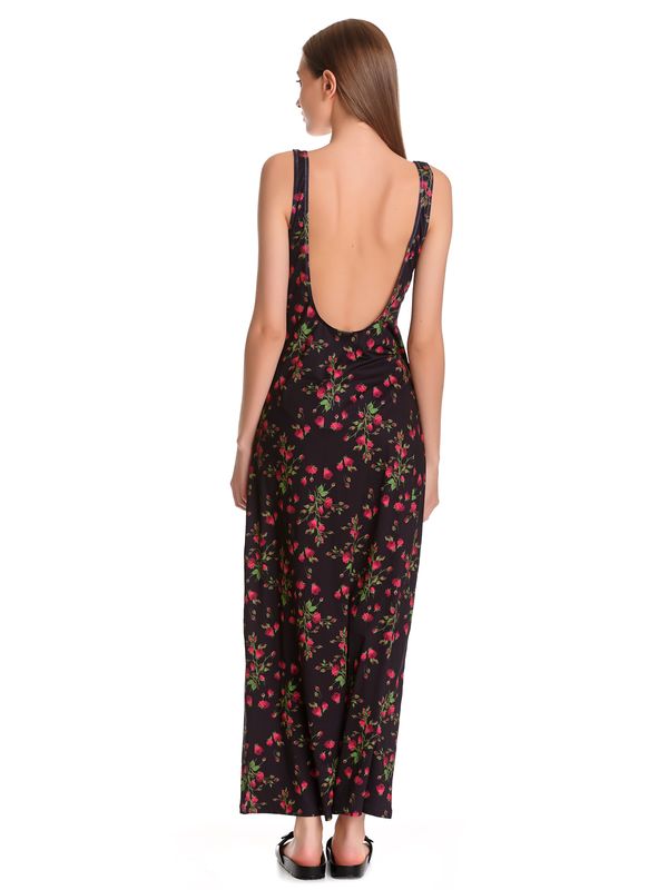 Nastrovje Potsdam Pussy Deluxe Vintage Rose Damen Strandkleid schwarz allover Neueste Stile
