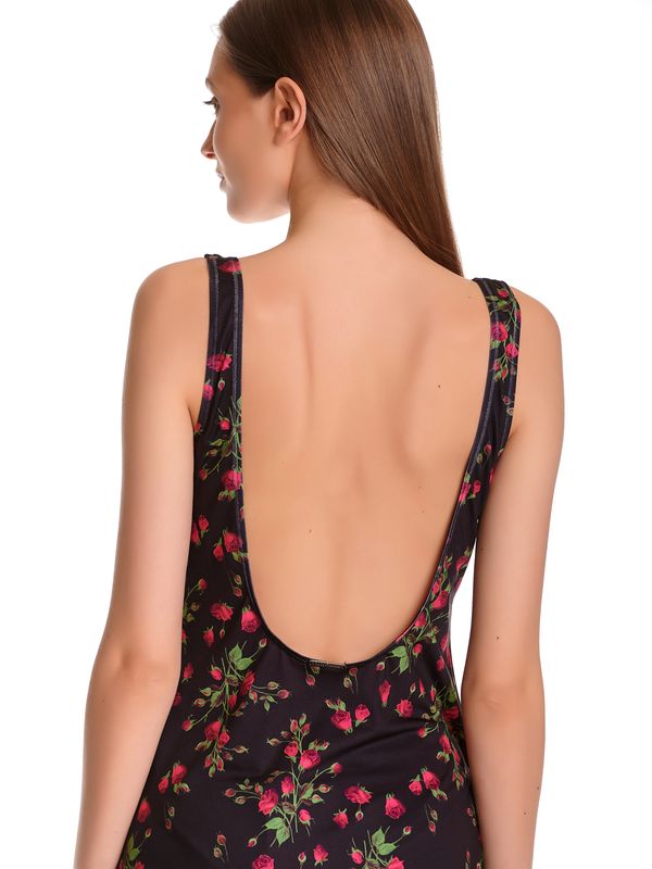 Nastrovje Potsdam Pussy Deluxe Vintage Rose Damen Strandkleid schwarz allover Neueste Stile