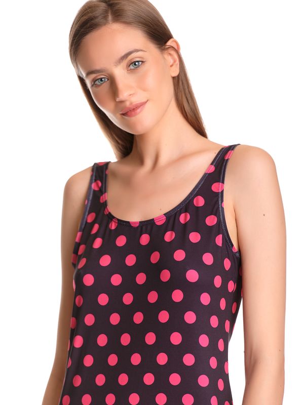 Nastrovje Potsdam Pussy Deluxe Classic Pink Dotties Damen Strandkleid schwarz allover Letzte 2 Tage