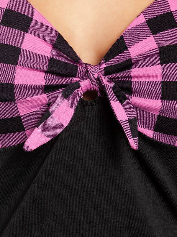Nastrovje Potsdam Pussy Deluxe Pink Checkered Damen T-Shirt schwarz/lightpink Zeitbegrenzte Promotion