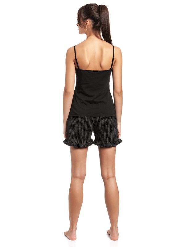 Nastrovje Potsdam Pussy Deluxe Dotties Damen Pyjama schwarz allover Sonderangebot der Fabrik