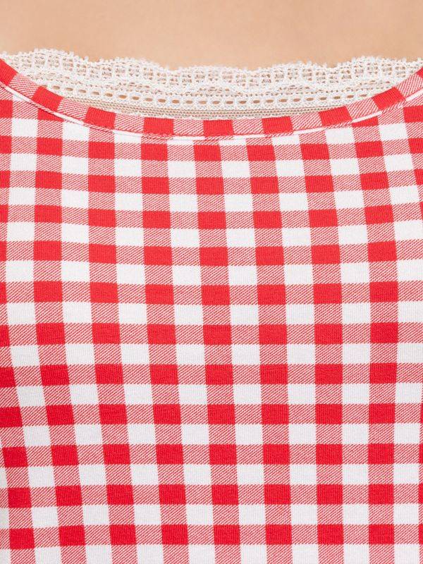 Nastrovje Potsdam Pussy Deluxe Red Plaid Damen Pyjama rot allover Bis zu 55% Rabatt