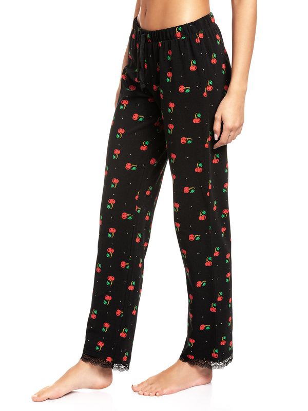 Nastrovje Potsdam Pussy Deluxe Cherries Damen Schlafhose schwarz allover Discount Store für neue Produkte