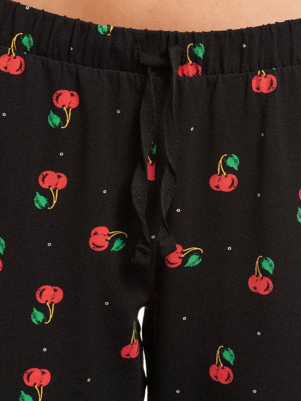Nastrovje Potsdam Pussy Deluxe Cherries Damen Schlafhose schwarz allover Discount Store für neue Produkte