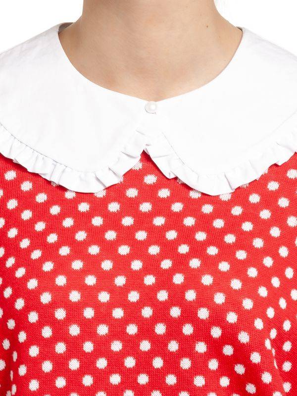 Nastrovje Potsdam Pussy Deluxe Chic Dotties Damen Strickpullover rot allover Nur noch ein Tag übrig