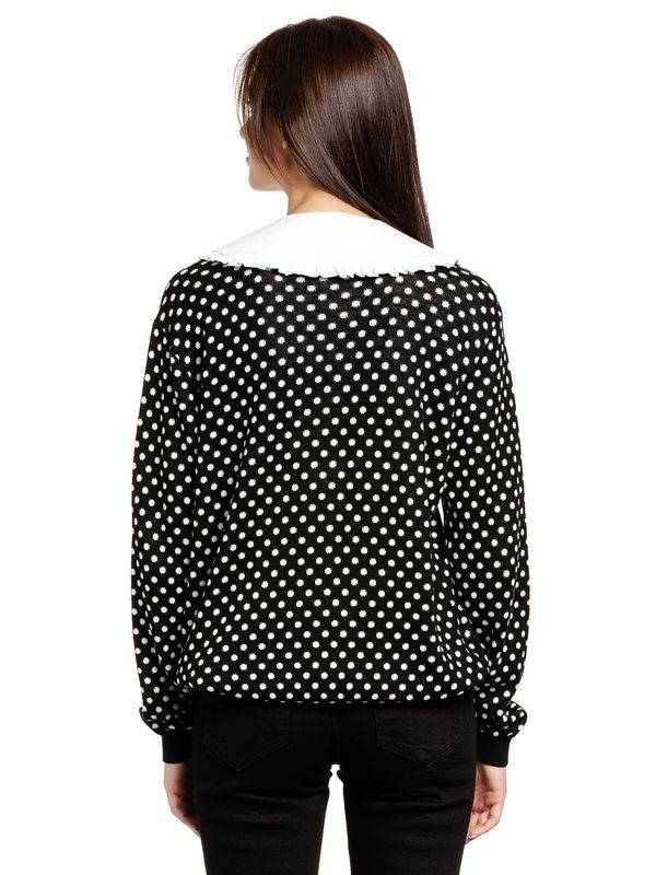 Nastrovje Potsdam Pussy Deluxe Dotties Damen Strickpullover schwarz allover Super Rabatt