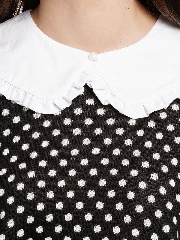 Nastrovje Potsdam Pussy Deluxe Dotties Damen Strickpullover schwarz allover Super Rabatt