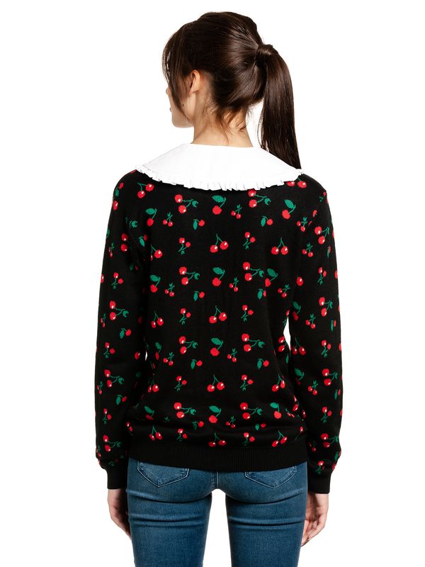 Nastrovje Potsdam Pussy Deluxe Cherries Damen Strickpullover schwarz allover Riesige Rabatte