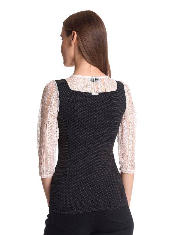 Nastrovje Potsdam Vive Maria Meadow Girl Damen 3/4-Arm-Shirt creme/schwarz allover Flash Sale