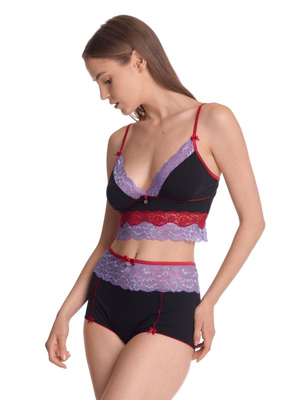 Nastrovje Potsdam Vive Maria Lavender Love Damen Wäscheset: Top mit Panty lilac/black Muttertagsangebot