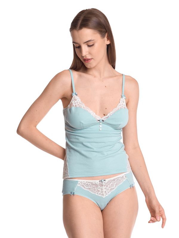 Nastrovje Potsdam Vive Maria My Nostalgia Damen Wäscheset: Top mit Panty blau Lagerräumung
