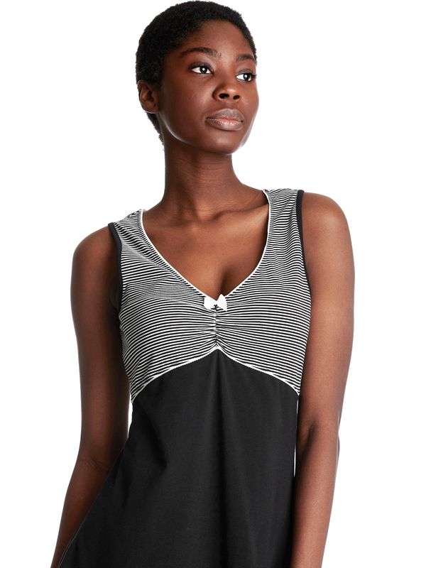 Nastrovje Potsdam Pussy Deluxe Mini Stripes Damen A-Linien-Kleid schwarz allover VIP-Rabatte