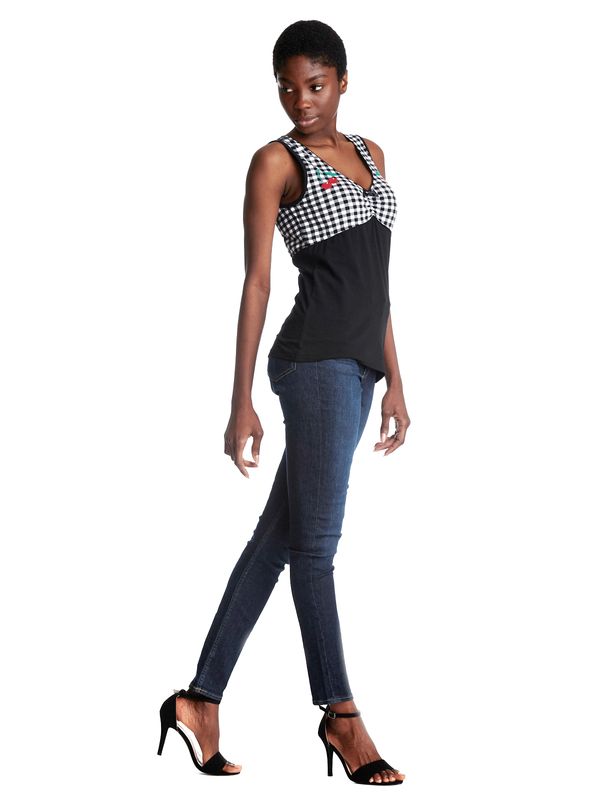 Nastrovje Potsdam Pussy Deluxe Vichy Cherry Damen Tanktop schwarz/allover Wochenangebot