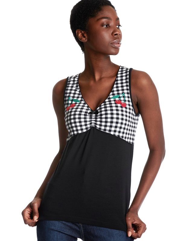 Nastrovje Potsdam Pussy Deluxe Vichy Cherry Damen Tanktop schwarz/allover Wochenangebot