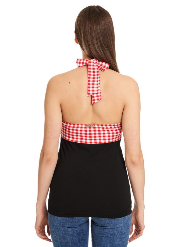 Nastrovje Potsdam Pussy Deluxe Red Plaid Damen Neckholdertop schwarz/rot JETZT KAUFEN