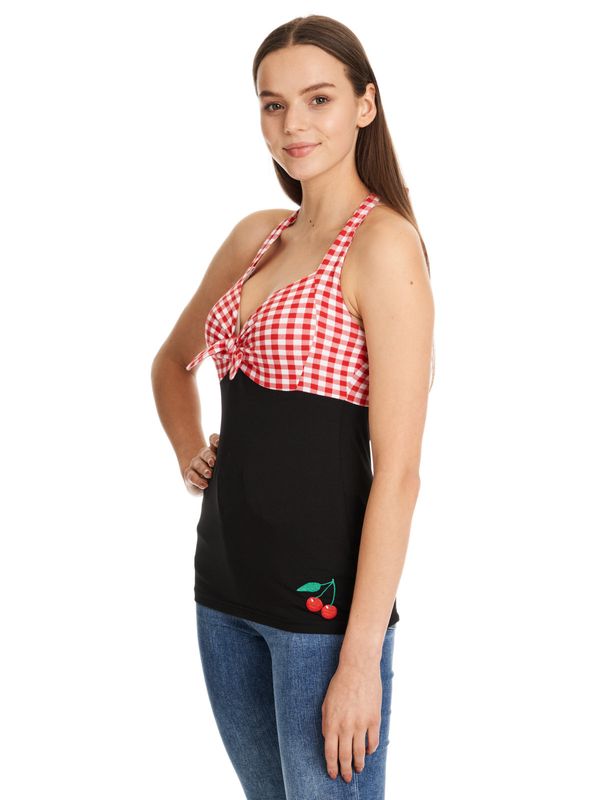 Nastrovje Potsdam Pussy Deluxe Red Plaid Damen Neckholdertop schwarz/rot JETZT KAUFEN