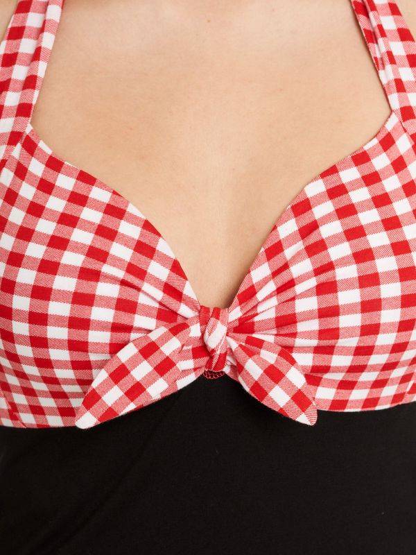 Nastrovje Potsdam Pussy Deluxe Red Plaid Damen Neckholdertop schwarz/rot JETZT KAUFEN