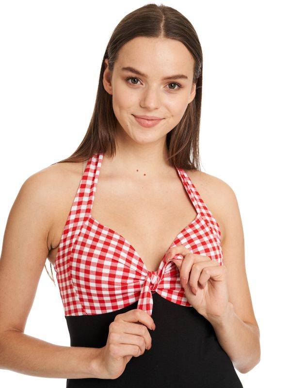 Nastrovje Potsdam Pussy Deluxe Red Plaid Damen Neckholdertop schwarz/rot JETZT KAUFEN