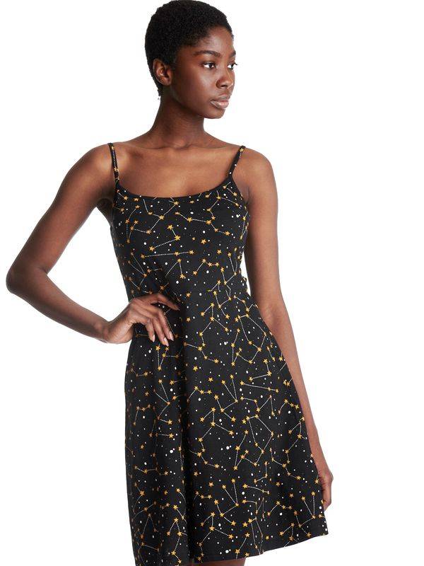 Nastrovje Potsdam Pussy Deluxe Celestial Stars Damen Trägerkleid schwarz allover Neueste Stile