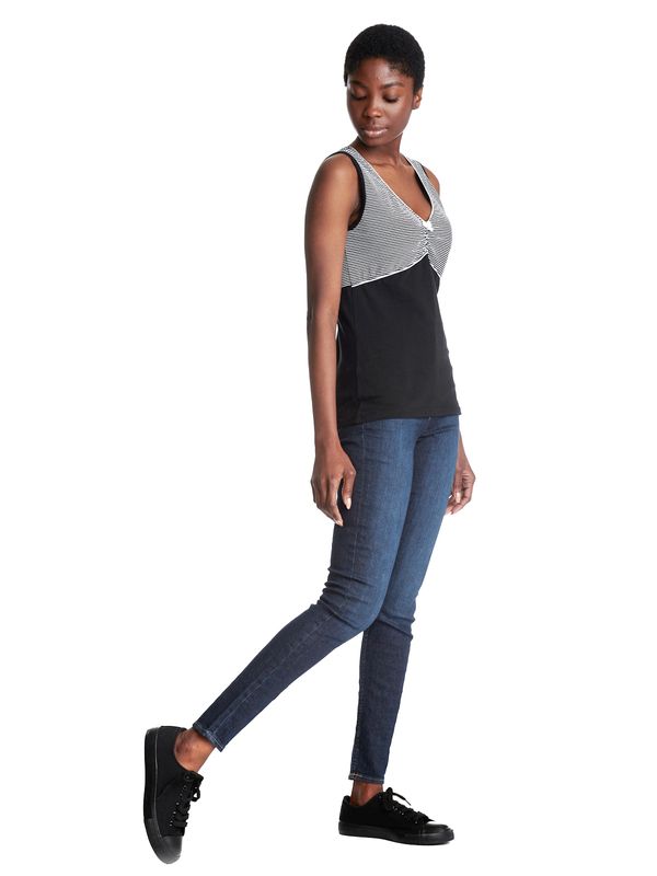 Nastrovje Potsdam Pussy Deluxe Mini Stripes Damen Tanktop schwarz allover Letzte 2 Tage