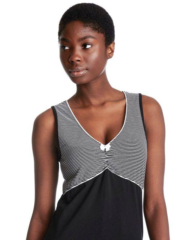 Nastrovje Potsdam Pussy Deluxe Mini Stripes Damen Tanktop schwarz allover Letzte 2 Tage