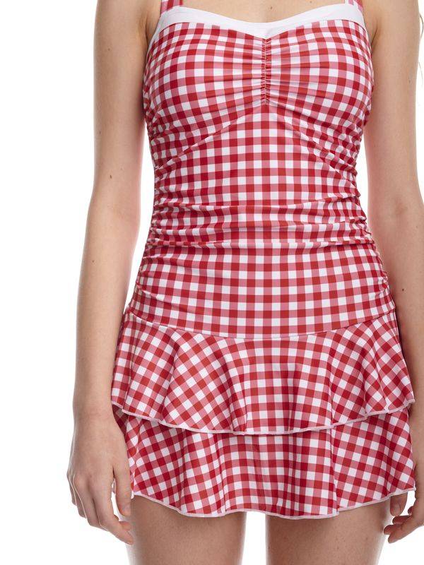 Nastrovje Potsdam Pussy Deluxe Red Plaid Damen Badeanzug rot allover 50% Rabatt mit kostenlosem Versand