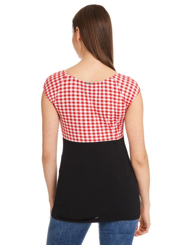 Nastrovje Potsdam Pussy Deluxe Red Plaid Evie Damen T-Shirt schwarz/rot Kostenloser Versand international