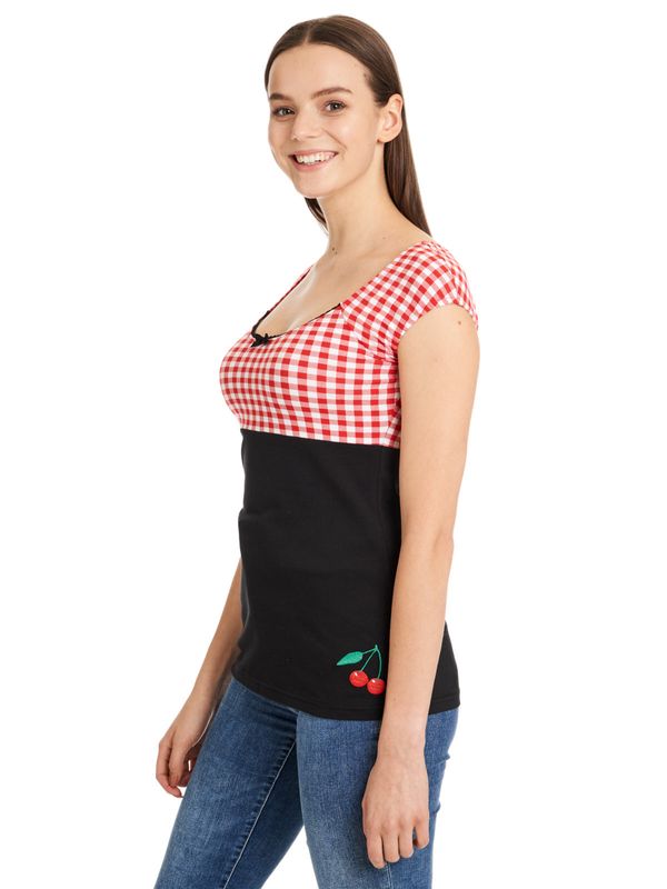 Nastrovje Potsdam Pussy Deluxe Red Plaid Evie Damen T-Shirt schwarz/rot Kostenloser Versand international
