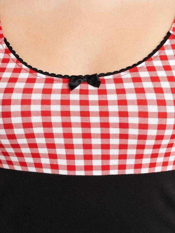 Nastrovje Potsdam Pussy Deluxe Red Plaid Evie Damen T-Shirt schwarz/rot Kostenloser Versand international